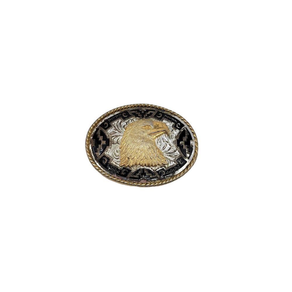 Vintage Ivan Bald Eagle Bird Head Belt Buckle Western Style